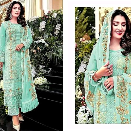 Unstitched wetless georget Fabric,georget Dupatta Computer Embroidery with sequince Work Free Size Exclusive Designer party waer/Latest Braidal /Awsome Dress Collection for Women/girls