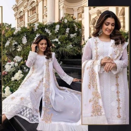 Unstitched wetless georget Fabric,georget Dupatta Computer Embroidery with sequince Work Free Size Exclusive Designer party waer/Latest Braidal /Awsome Dress Collection for Women/girls